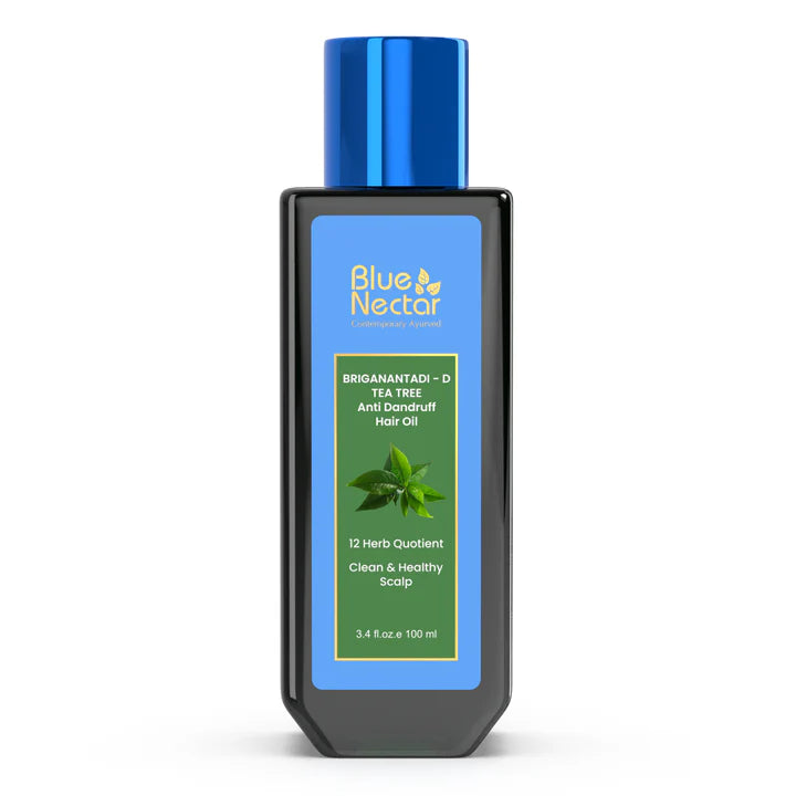 Blue Nectar Briganantadi Tea Tree Anti Dandruff Oil for Hair | Clean & Healthy Scalp - 100ml