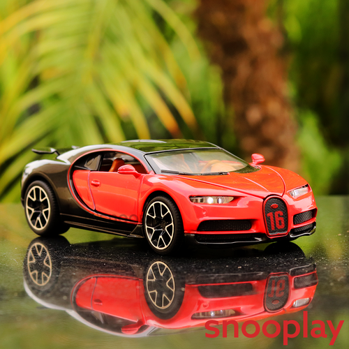 Resembling Bugatti Chiron Pullback Diecast Car - 3239 | 1:32 Scale | Assorted Colors (3 Years till Grown Ups)