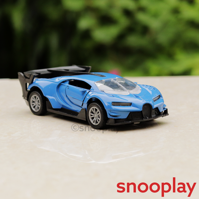 Diecast Resembling Bugatti Pull Back Car | 1:32 Scale Model | Assorted Colors