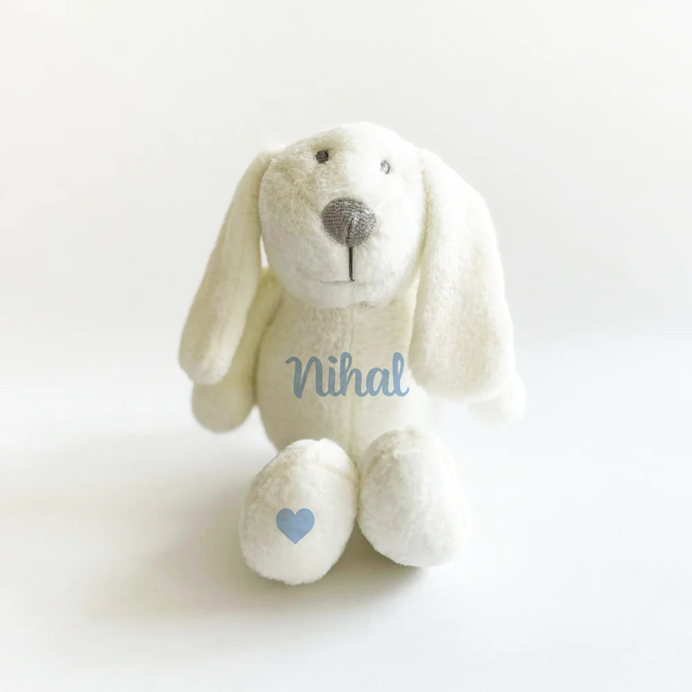 Personalised Name Bunny Soft Toy - Blue Belly  (COD Not Available)