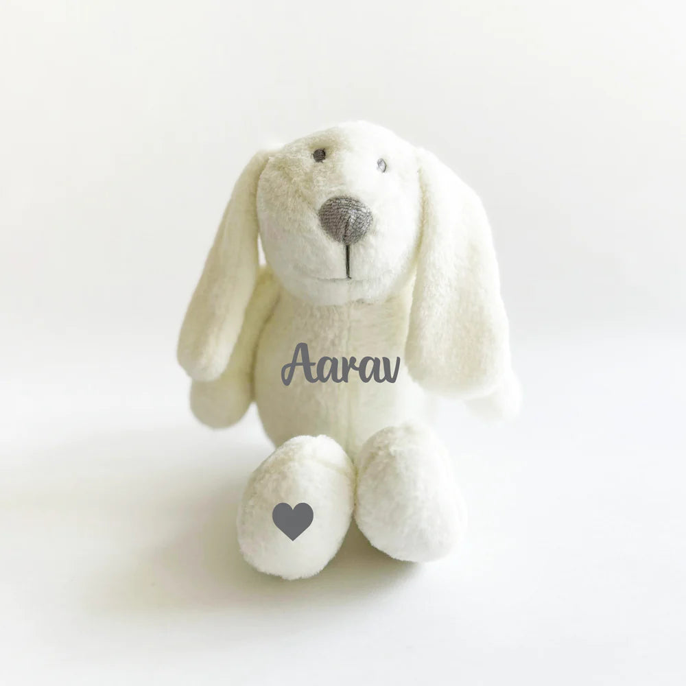 Personalised Name Bunny Soft Toy - Grey Belly (COD Not Available)