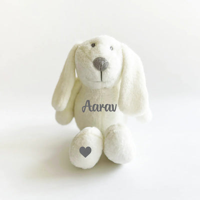 Personalised Name Bunny Soft Toy - Grey Belly (COD Not Available)