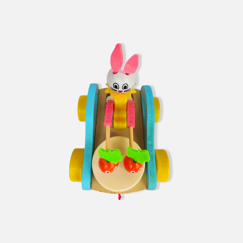 Bunny Drummer Push and Pull Car Toy