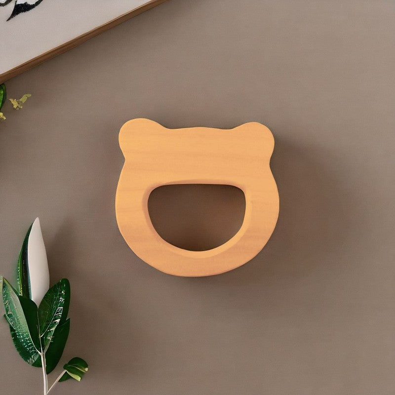 Eco-Friendly Neem Wood Bunny Head Teething Toy