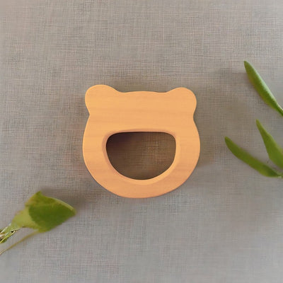 Eco-Friendly Neem Wood Bunny Head Teething Toy