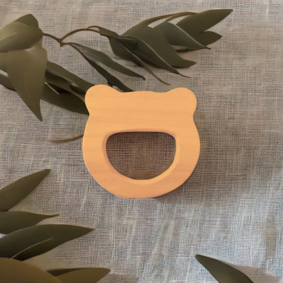 Eco-Friendly Neem Wood Bunny Head Teething Toy