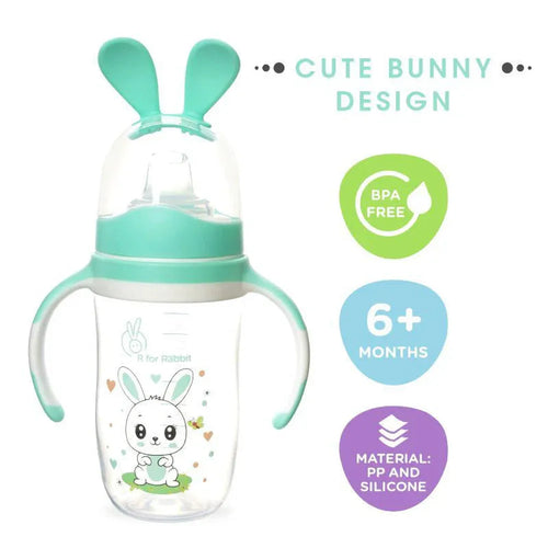 R for Rabbit Bunny Baby Spout Sippy Cup - 240ml with Soft Silicon Spout
