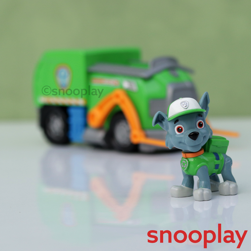 Win Magic Original Paw Patrol Rocky Recycle Truck with Collectible Figure (3-10 Years)