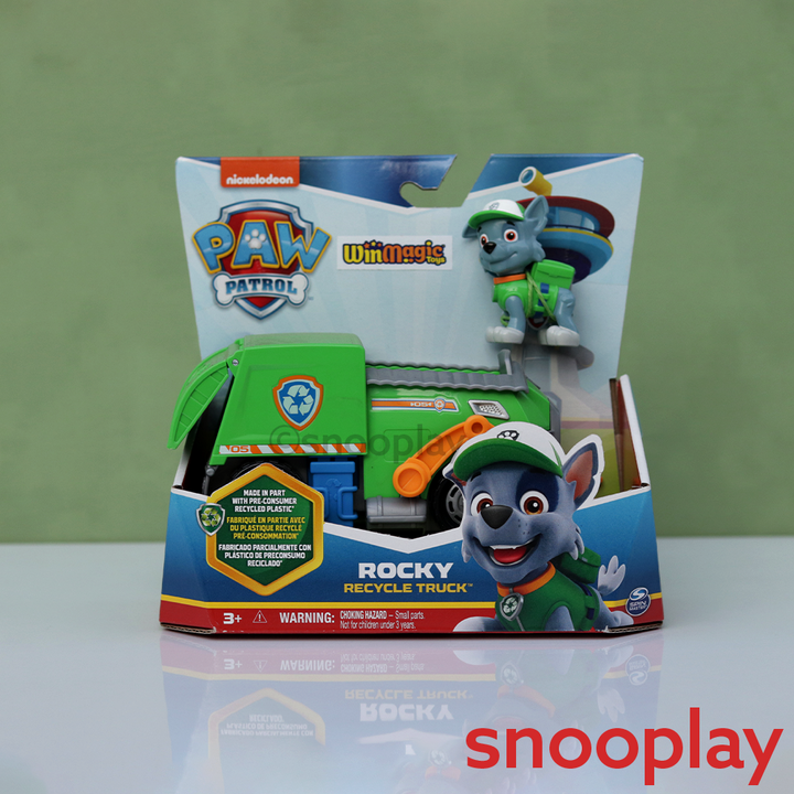 Win Magic Original Paw Patrol Rocky Recycle Truck with Collectible Figure (3-10 Years)