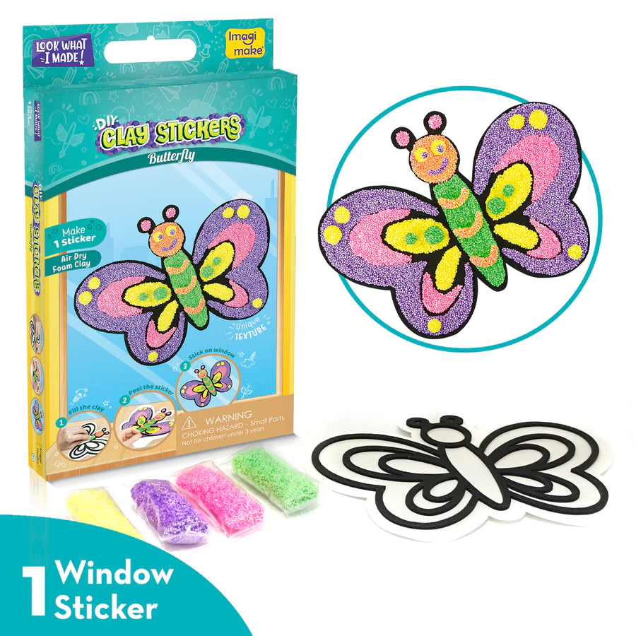 Clay Stickers - DIY Butterfly Craft Kit (3-8 Years)