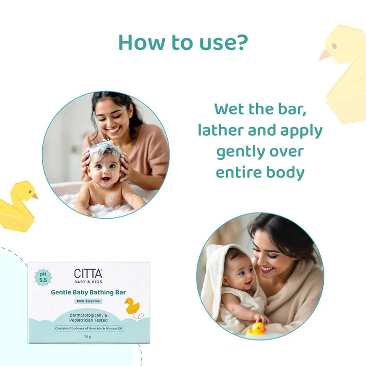 Citta Gentle Baby Bathing Bar (Natural Baby Soap for Newborns)