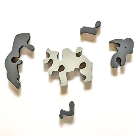 Rhino Animal Wooden Puzzle (5 Pcs)