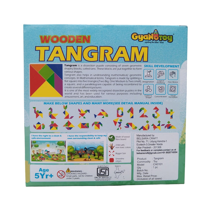 Wooden Tangram Puzzle Multicolor(BOX)