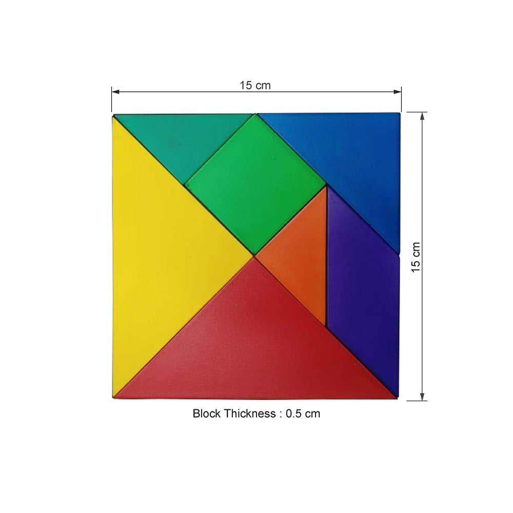 Wooden Tangram Puzzle Multicolor(BOX)