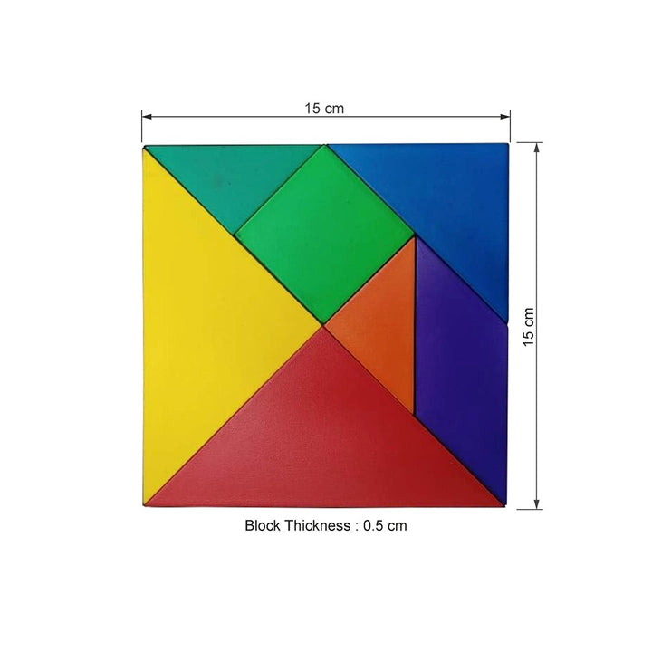 Wooden Tangram Puzzle Multicolor(BOX)