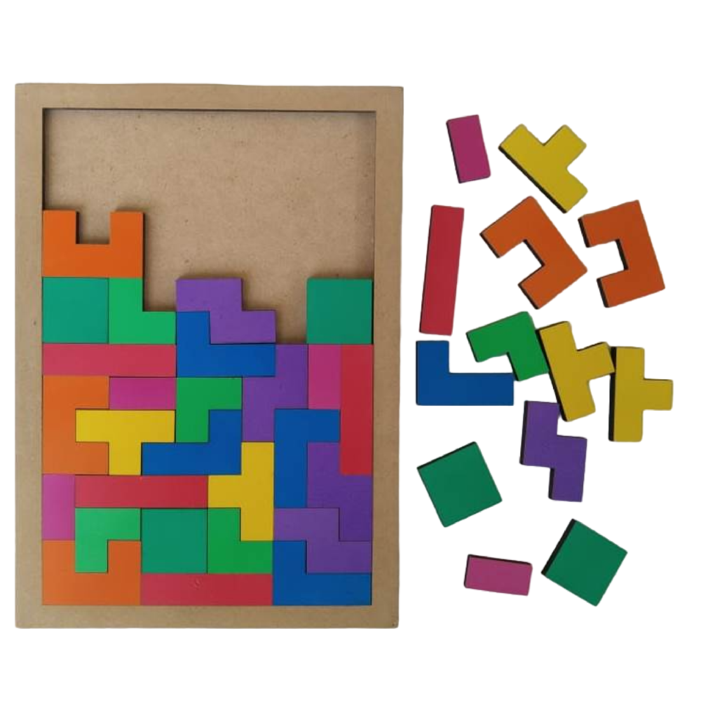 Wooden Tetris Jigsaw Puzzle - 40 Pcs