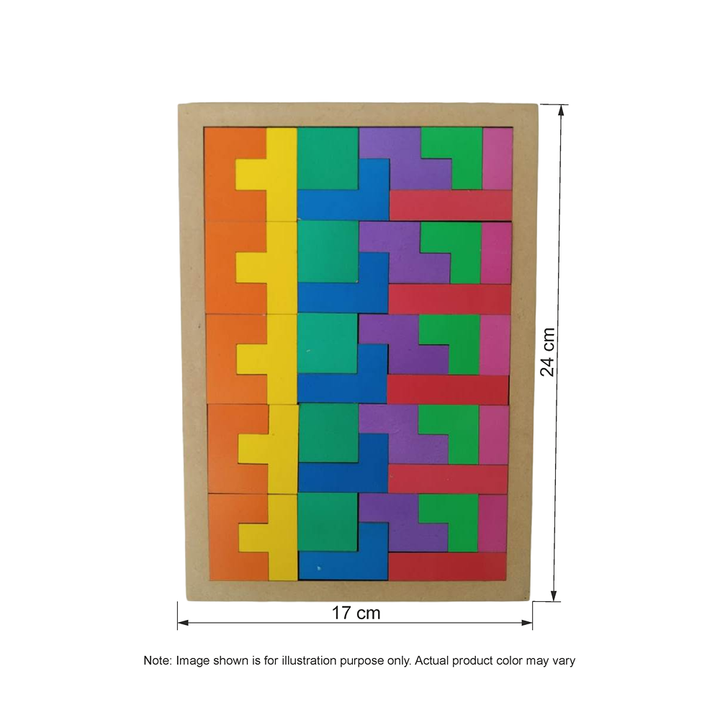 Wooden Tetris Jigsaw Puzzle - 40 Pcs