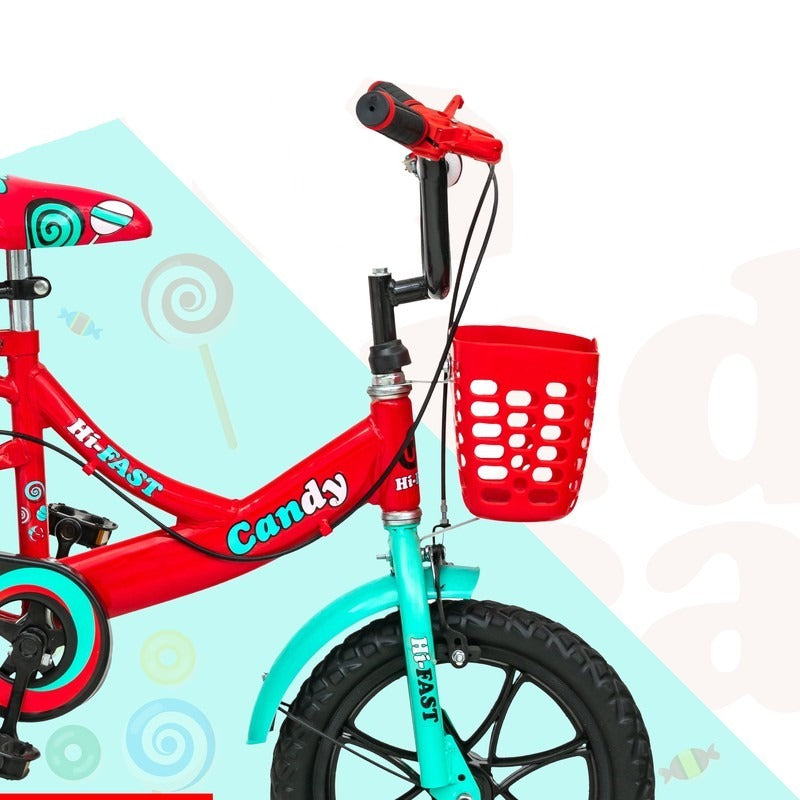 14 inch Sports Kids Cycle with Back Seat & Training Wheels (Red) - COD Not Available