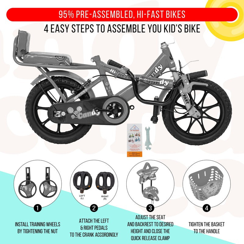 14 Inch Sports Cycle with Back Seat Training Wheels (2-5 Years) Red