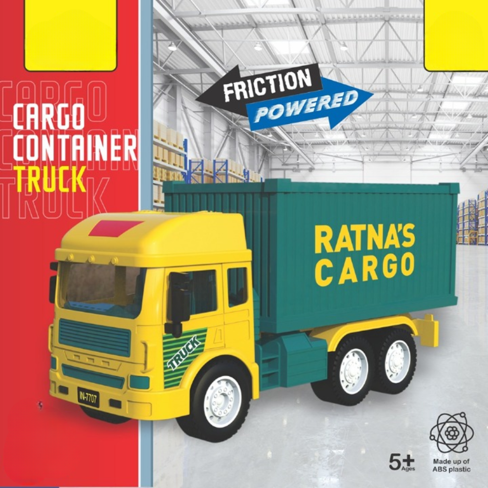 Friction Powered Realistic Cargo Container Truck Toy