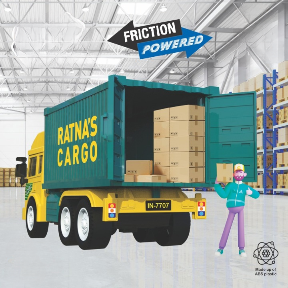 Friction Powered Realistic Cargo Container Truck Toy