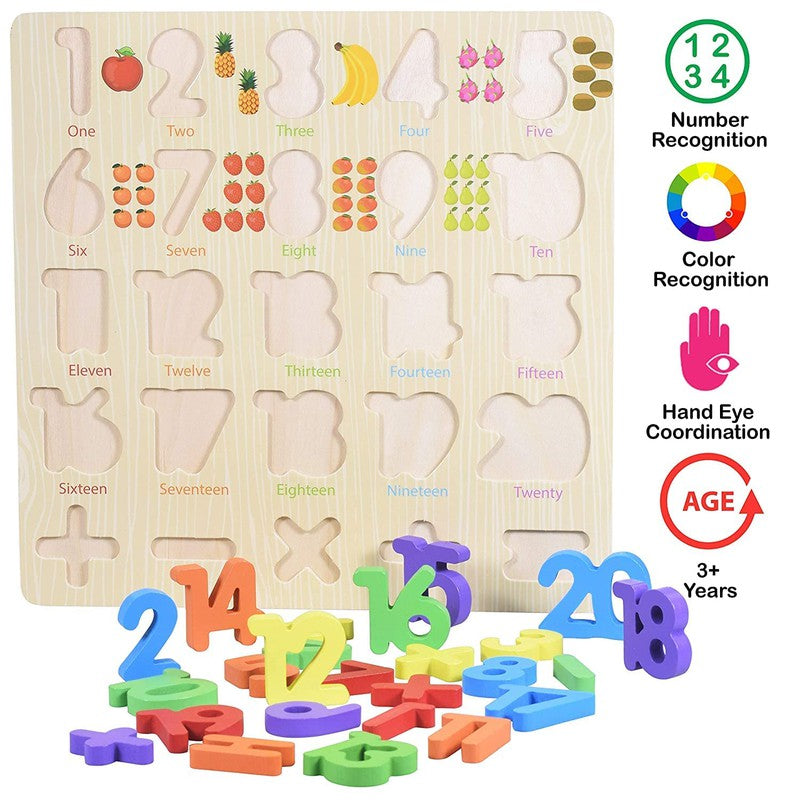 Wooden Counting Numbers Puzzle Toy for Kids