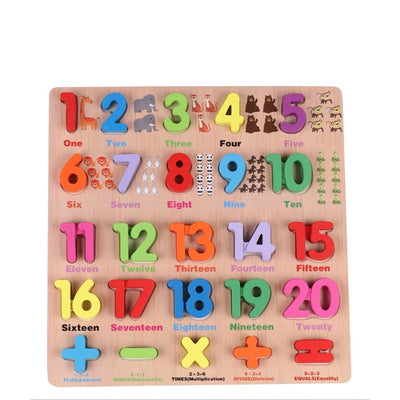 Wooden Counting Numbers Puzzle Toy for Kids