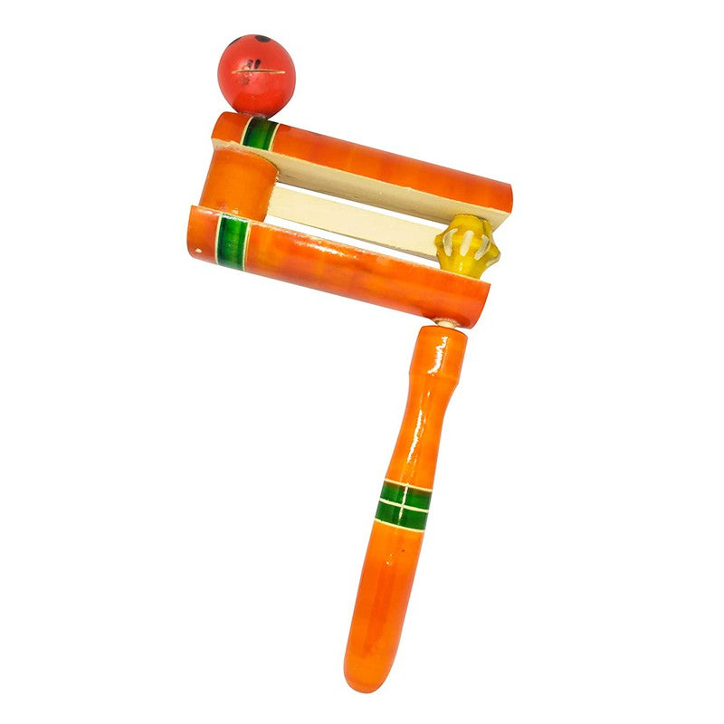 Noisy Ratchet Wooden Rattle Toy for Toddlers