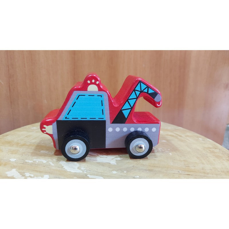 Wooden Pull/Push Along Toy Car for Kids (Towing Truck)