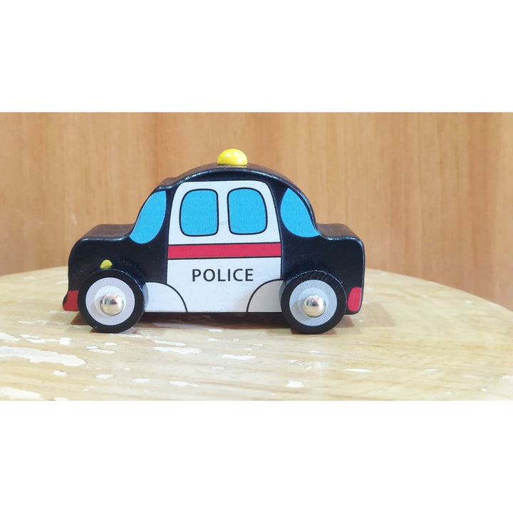 Wooden Pull/Push Along Toy Car for Kids (Police Car)