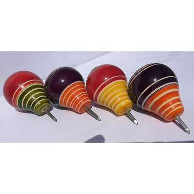 Wooden Spinning Tops Lattoo Multicolor (Pair of 2)