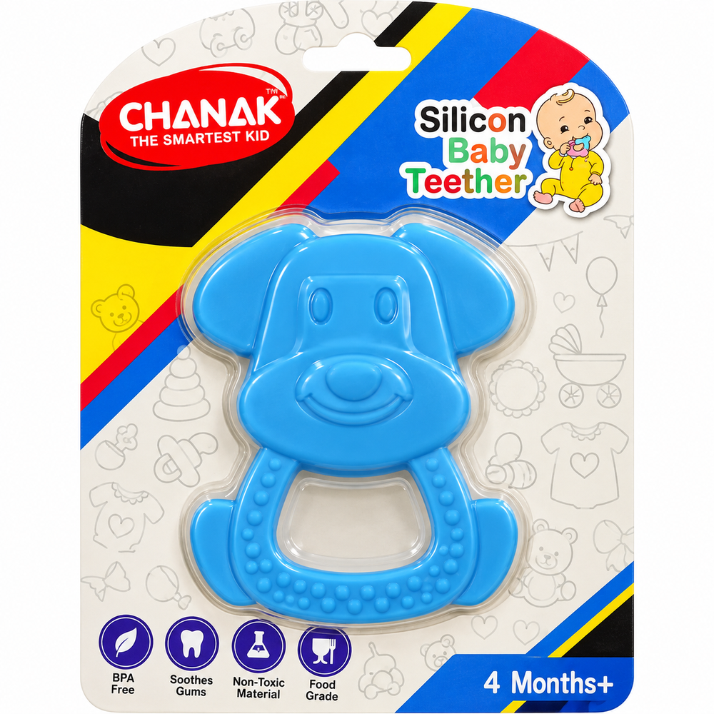 Chanak Medical-Grade Silicone Baby Teether – Blue