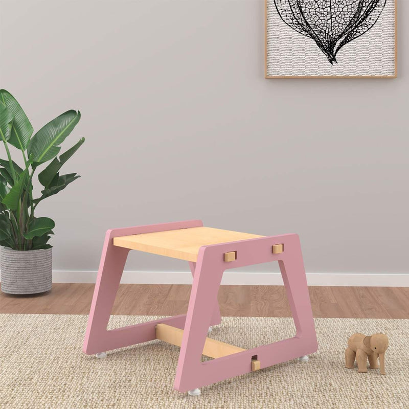 Charcoal Chikku Stool (Pink)