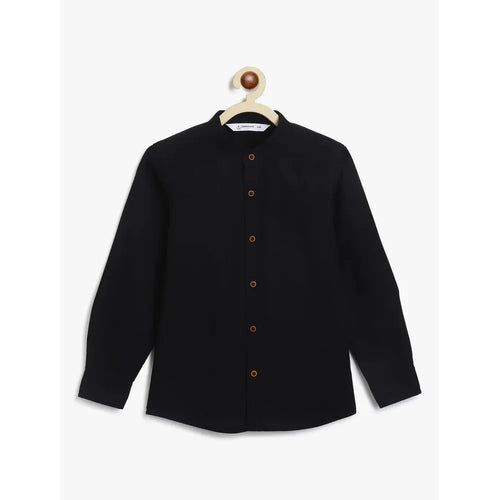 Campana Solid Mandarin Collar Shirt