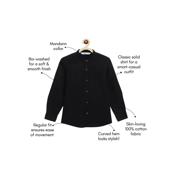 Campana Solid Mandarin Collar Shirt
