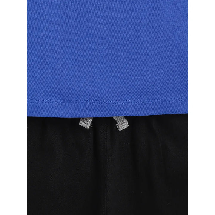 Campana Daniel Half Sleeves T-Shirt with Shorts Set - Basketball Print | Purplish Blue & Black