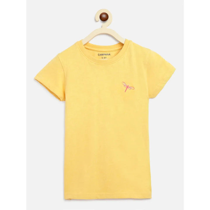 Campana Pack of 2 Round Neck Cotton T-Shirts | Purple & Yellow