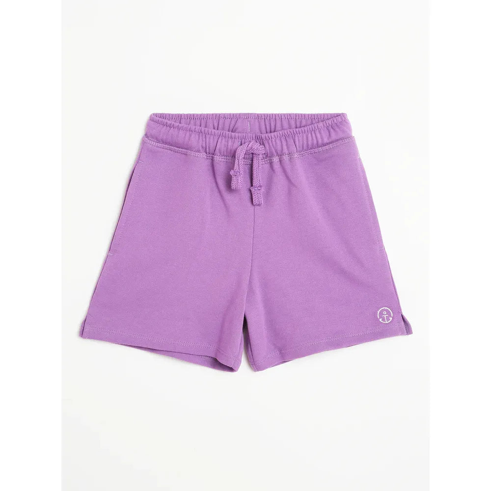 Campana Pack of 2 Cotton Terry Shorts - Grey Melange & Purple