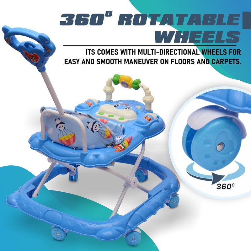 Musical 3-in-1 Walker With Parental Control Rod (9 Months to 1.5 Years) | COD Not Available | Blue