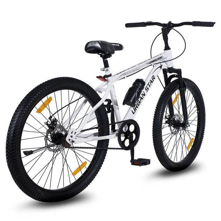 Delta MTB 26T Mountain Bicycle with Dual Disc Brake (Frame Size-18 ,26 Inch) | White (COD NOT AVAILABLE)