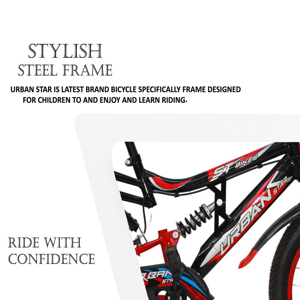 Shoker 20T Cycle (Frame Size - 12, 20 Inch) | Black and Red (COD not Available)