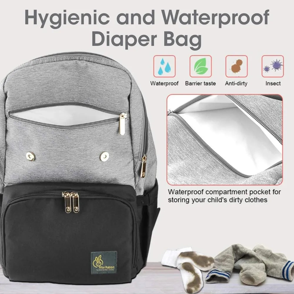 R for Rabbit Diaper Bags with High-Quality Water-Resistant Material | Caramello Smart