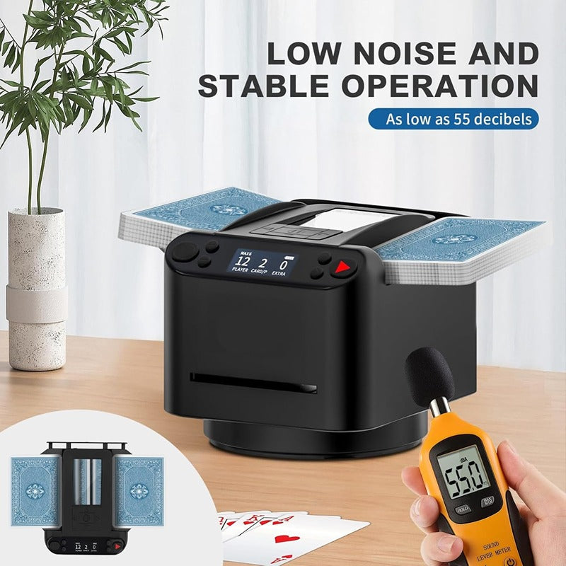 Hop N Play 2 in 1 Automatic Card Shuffler and Dealer Machine - 360° Rotation & Wireless Remote (Grown Ups)
