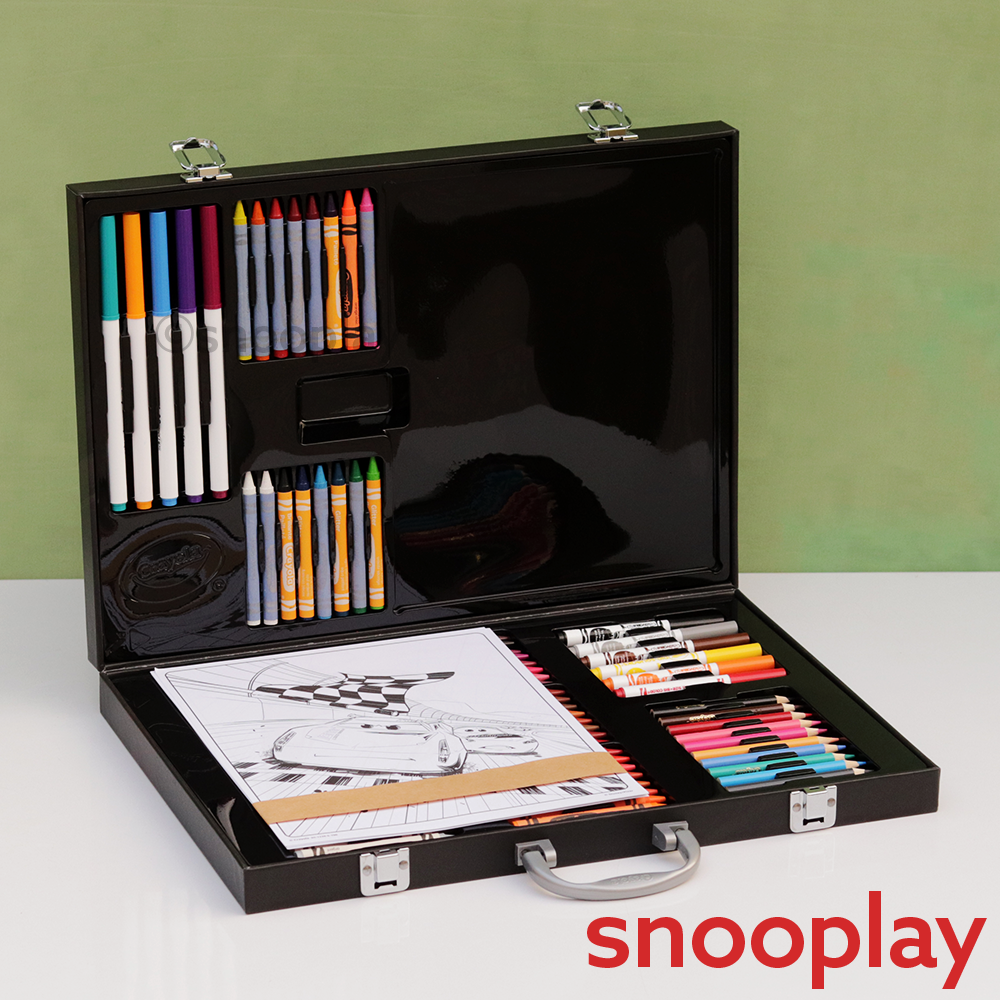 Original Pixar Car Art Case Colouring Kit - 95 Pieces | Licensed Disney Toy (5 Years Till Grown Ups)