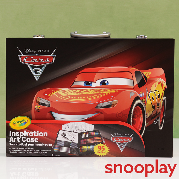 Original Pixar Car Art Case Colouring Kit - 95 Pieces | Licensed Disney Toy (5 Years Till Grown Ups)