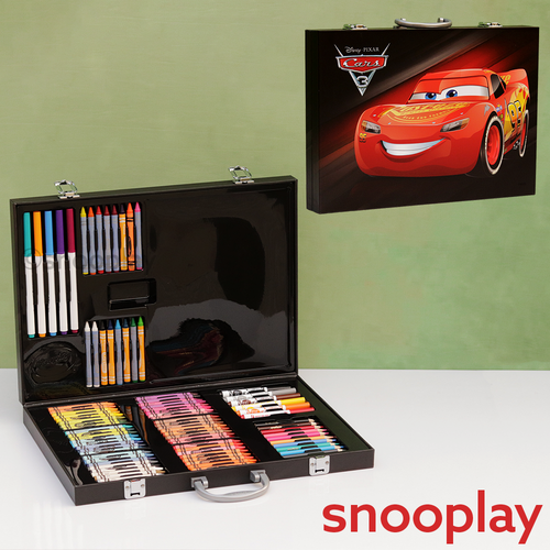 Original Pixar Car Art Case Colouring Kit - 95 Pieces | Licensed Disney Toy (5 Years Till Grown Ups)
