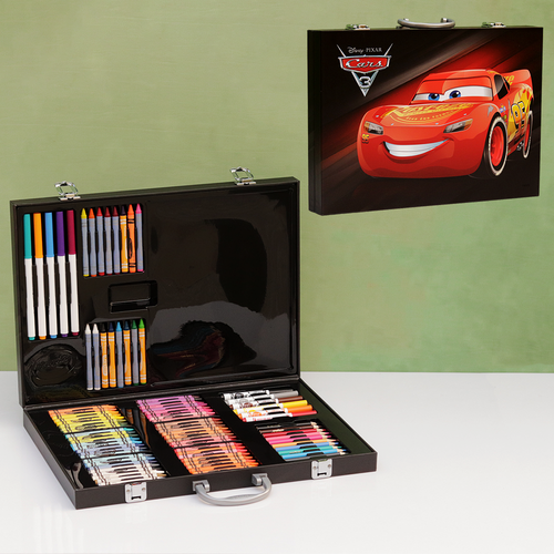 Original Pixar Car Art Case Colouring Kit - 95 Pieces | Licensed Disney Toy (5 Years Till Grown Ups)