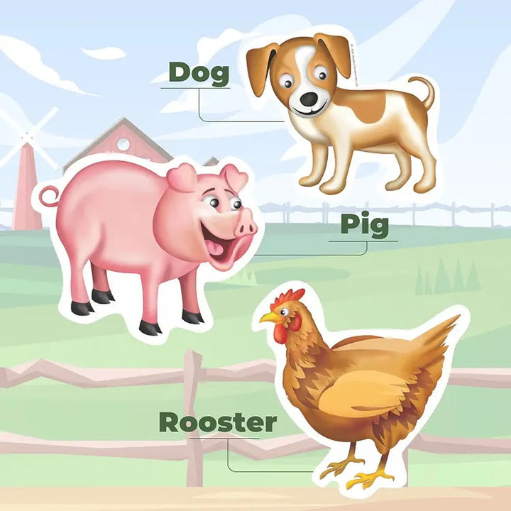 Toykraft My First Farm Animal 2-Piece Floor Puzzles – Chunky, Educational Toddler Puzzles