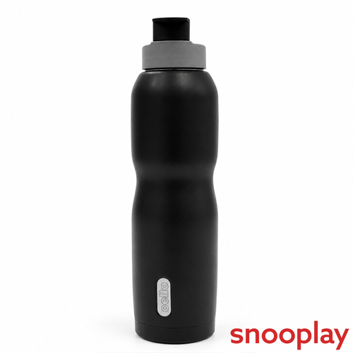 Cello Insulated Water Bottle with Stainless Steel  Inner - 800ml | Purosteel - X Grippo 900 | Black