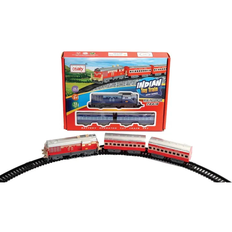 Passenger Indian Toy Train For Kids (Battery Operated) 13 Pieces Set
